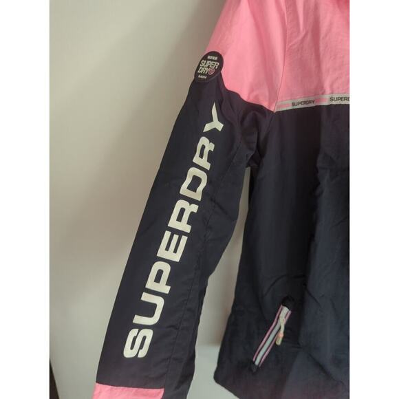 Superdry Colorblock Cagoule Hooded Full Zip Pink Black Women's Size 10 - Picture 7 of 16